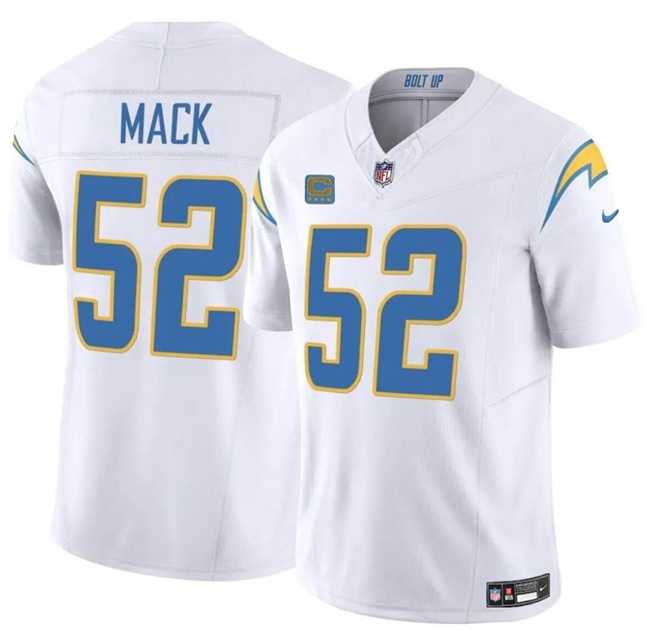 Men & Women & Youth Los Angeles Chargers #52 Khalil Mack White 2024 F.U.S.E. With 4-Star C Patch Vapor Untouchable Limited Stitched Jersey->los angeles chargers->NFL Jersey
